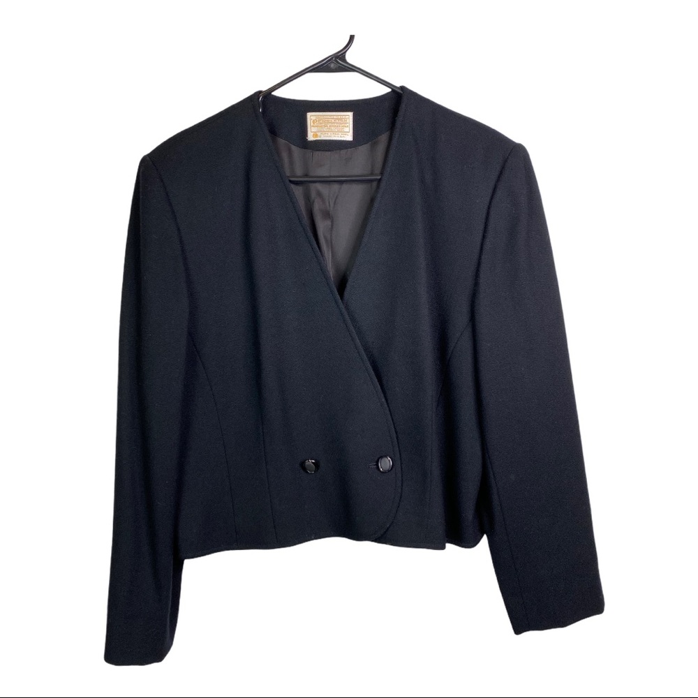 COPY - Vintage Pendleton Wool Cropped Blazer Black Size